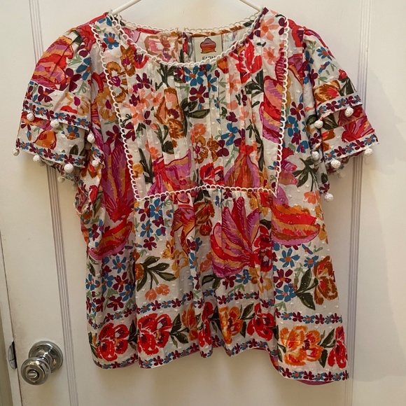 Farm Rio, bananas, tears sleeve top - Picture 2 of 2